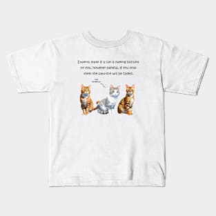 Experts state if a cat is making biscuits on you - funny watercolour cat design Kids T-Shirt